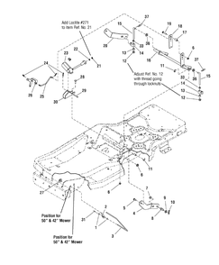 Lift Group (7501112) Diagram and Parts List for 7800629-E20M42 2010 Briggs and Stratton Lawn Tractor Accessories
